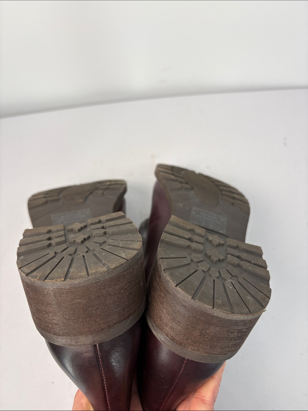 🪃 Sam Edelman Burgundy Lace-Up Leather Ankle Boots hiking - Picture 6 of 7